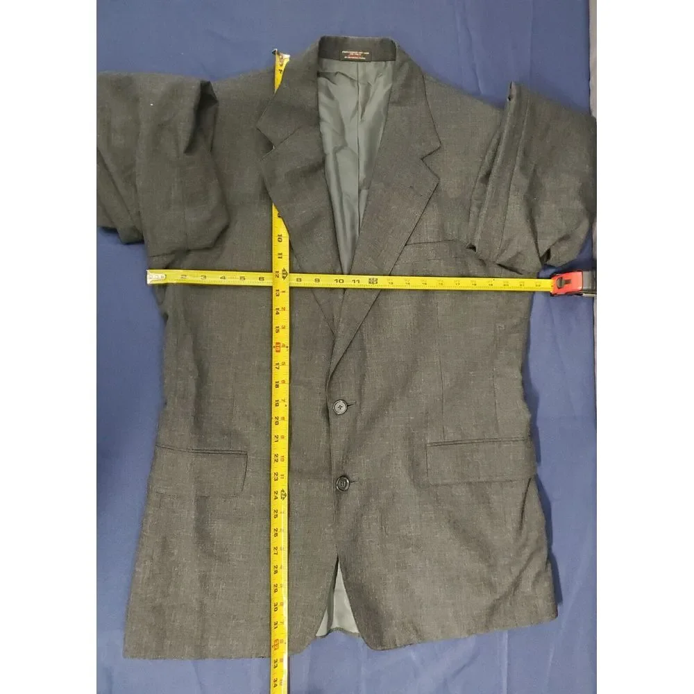 USA Made Winston Hill‎ Mens Jacket 42 Grey  2 Button Flap Pockets